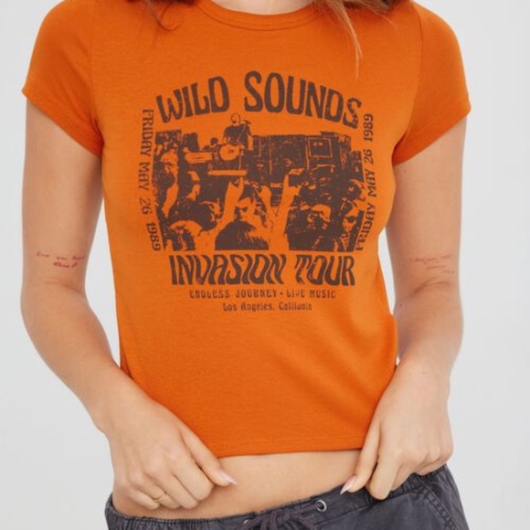 Garage Orange Graphic Baby Tee - Picture 1 of 5